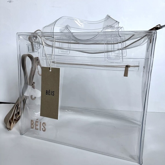 NWT BEIS The Stadium Tote I Crossbody I Top Handle Clear Sold Out - Picture 2 of 11